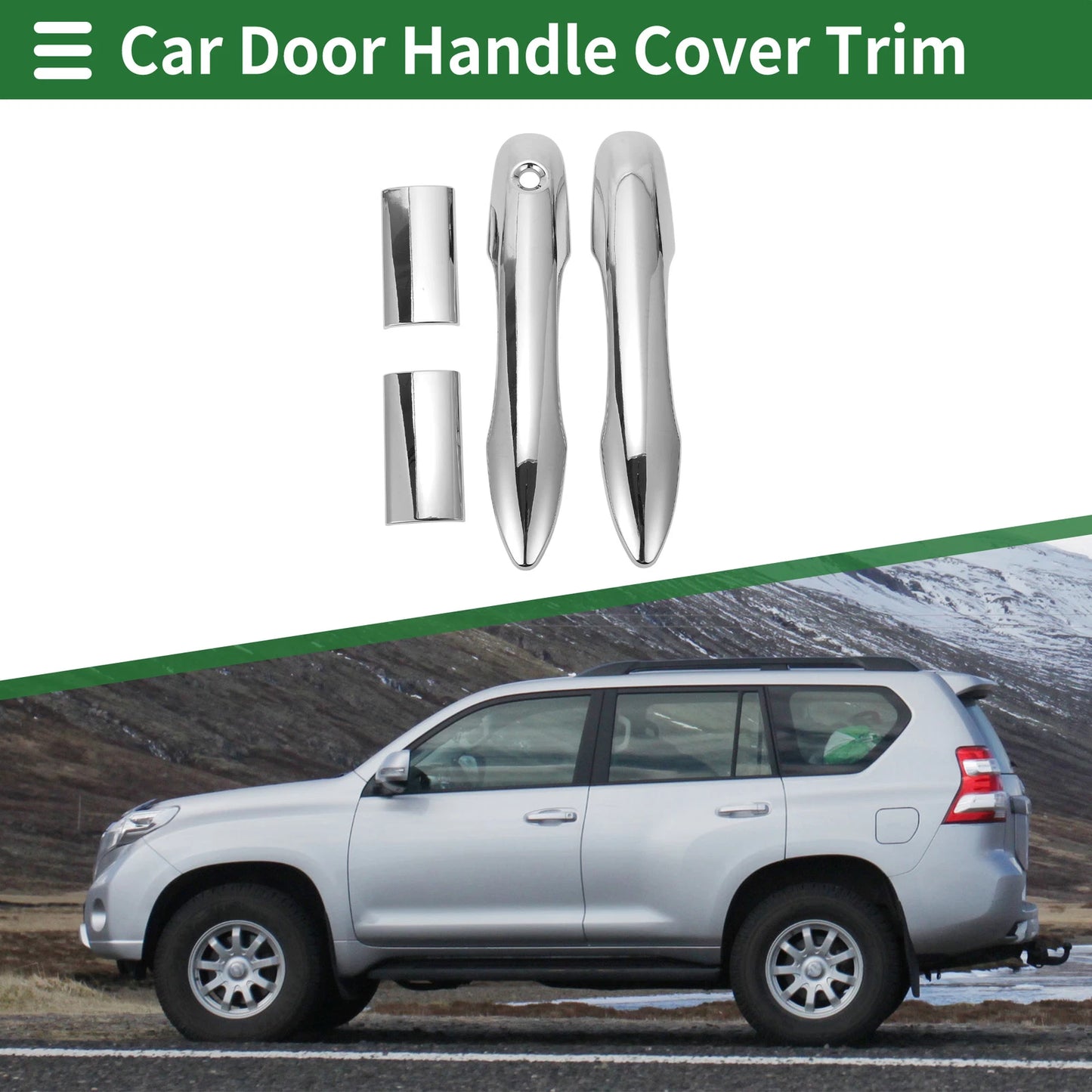 Car Door Handle Cover Trim for Toyota HiAce  - Silver Tone