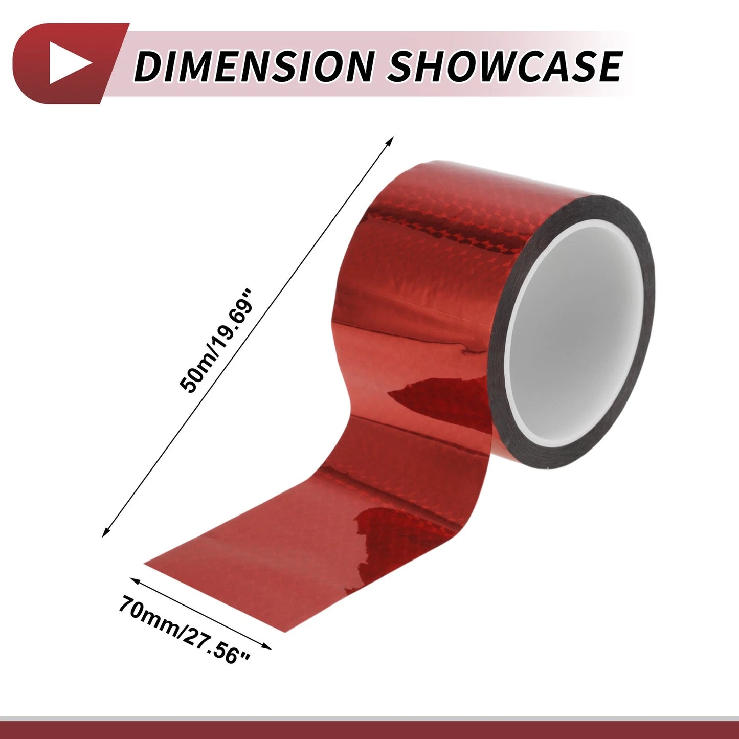 Pinstripe Tape 70mmx50m for Car Motorcycle Boat Laser Red (1 Pcs)