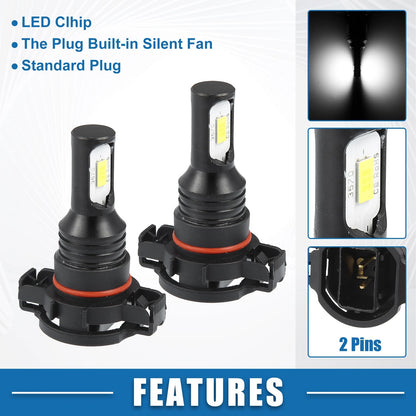 Set of 2 H16 LED Fog Light Bulbs 3570 Chips for Auto Car