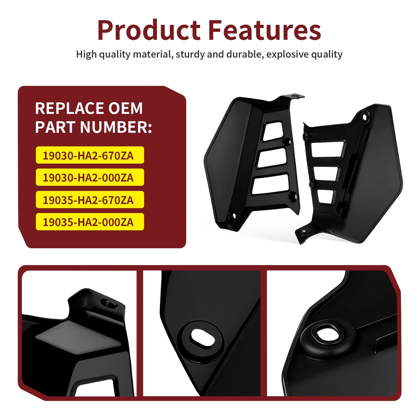Set of 2 Black Radiator Shrouds for Honda ATC250R (1985–1986)