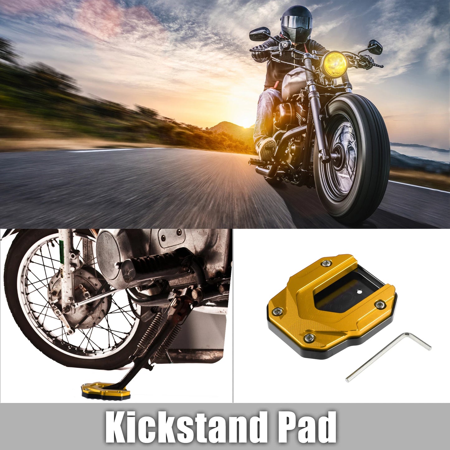 Set of 1 Aluminum Alloy Kickstand Plate Pad for BMW