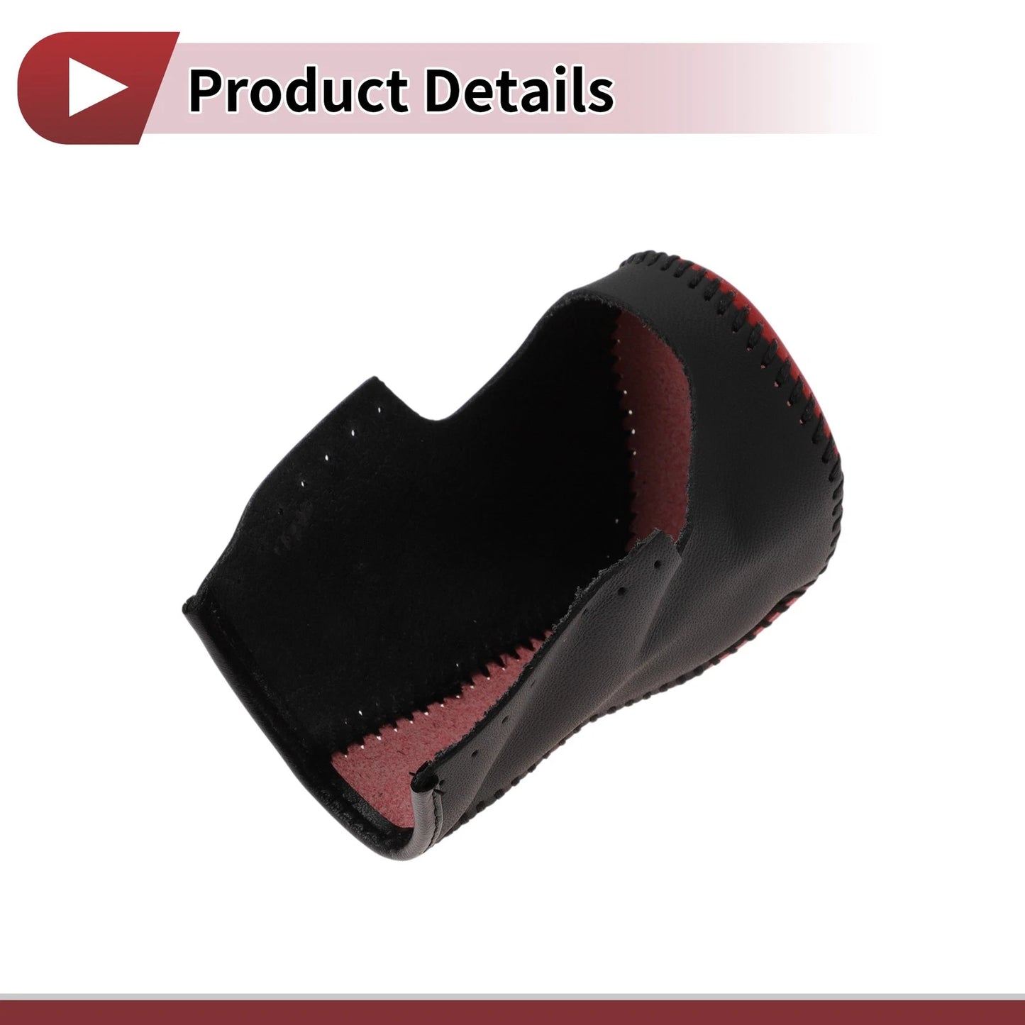 1Pc Gear Shift Knob Cover for Honda Accord 8 (2008–2012) Black Red Leather