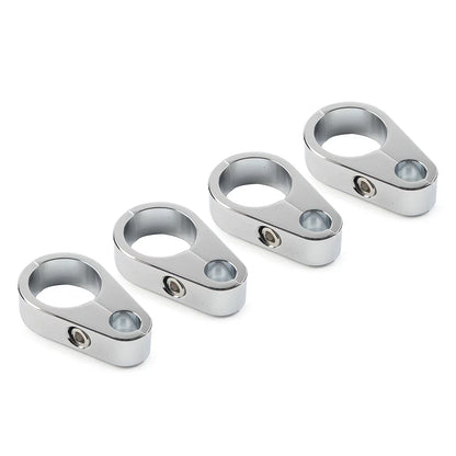 4X Chrome Brake Clutch Cable Wire Clamp Clip for Harley 1" Handlebar