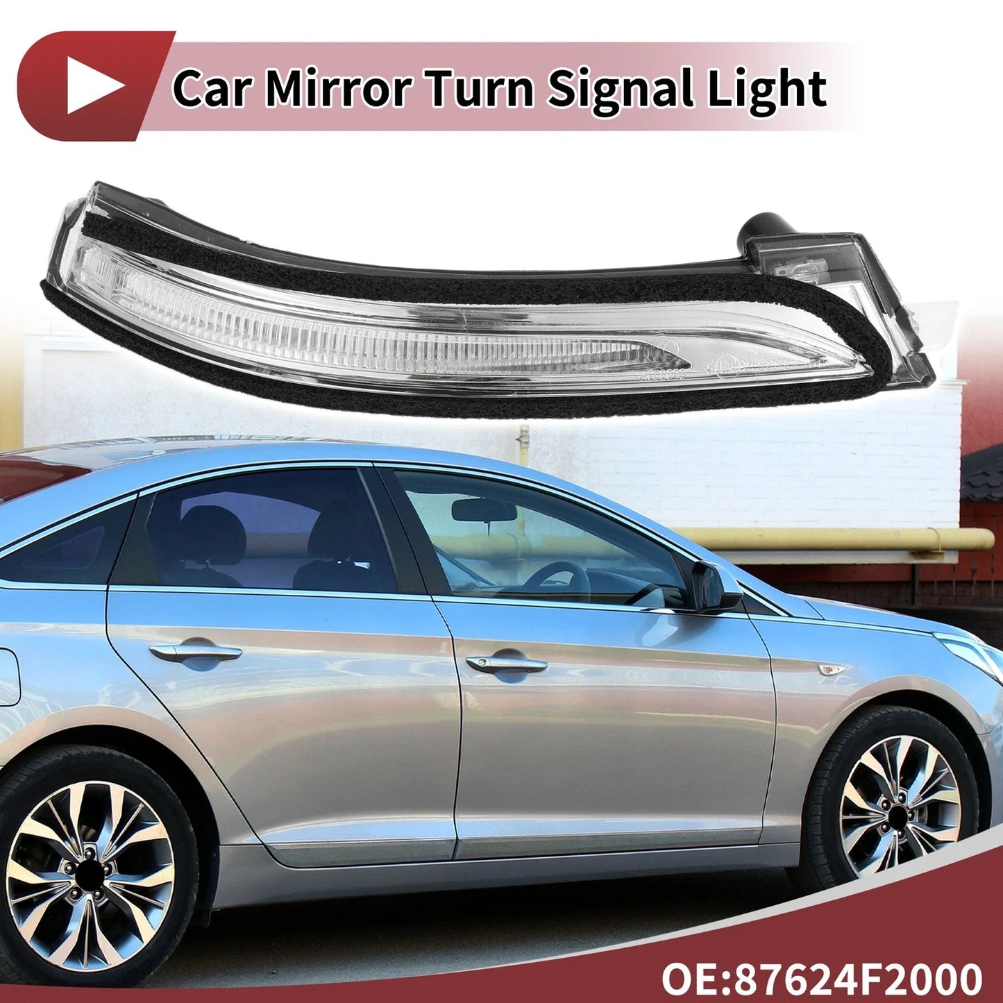 Right Mirror Turn Signal Light for Hyundai Elantra (2017-2023) Black Clear