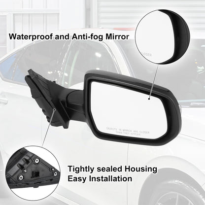 7Pin Right Side Exterior Door Mirror Assembly Black for Chevrolet Malibu (2008–2012)