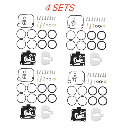 Set of 4 Carburetor Repair Kits for Yamaha 50HP T50 F50 (Year Range)