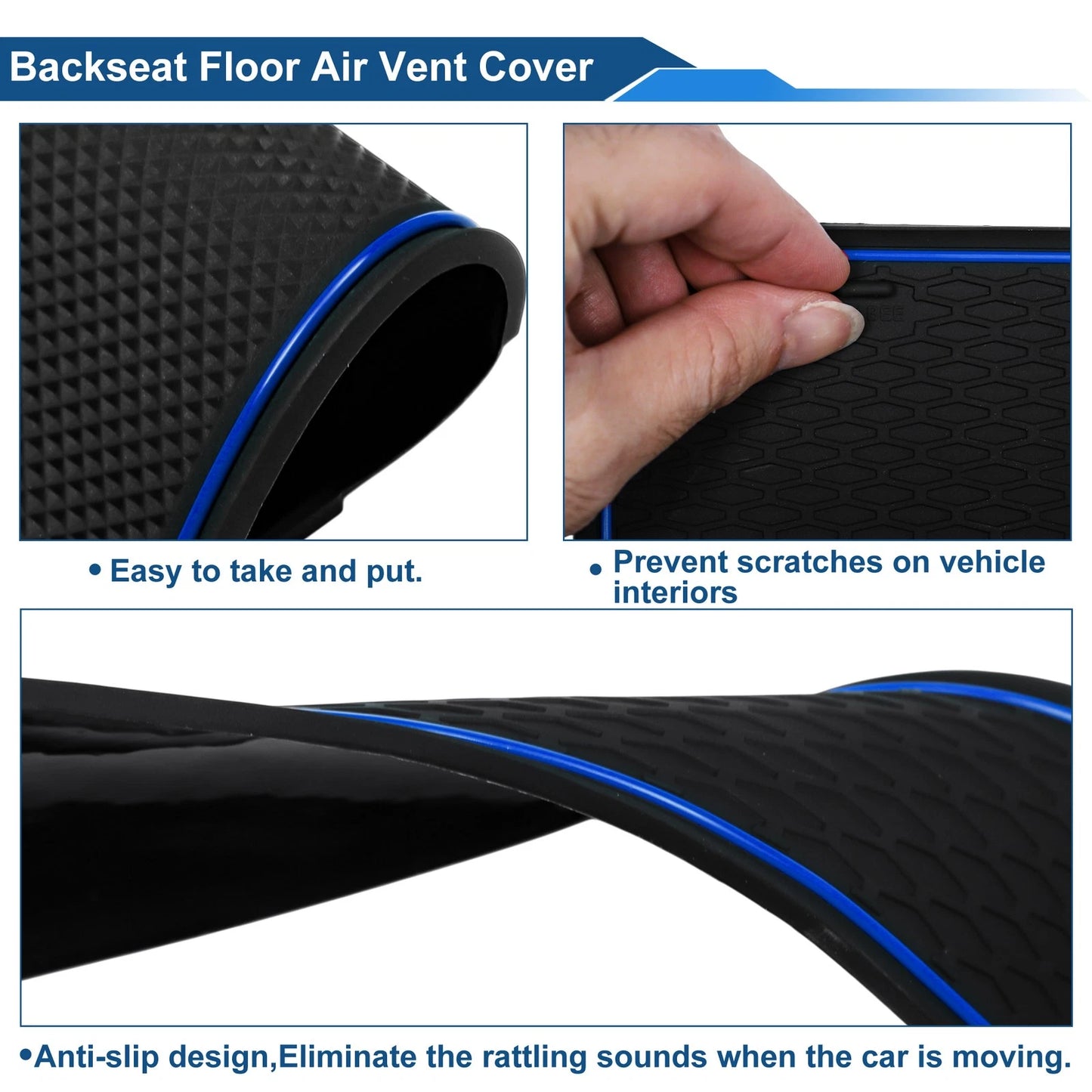 16 Pcs Non-Slip Mat for BMW X3 (2018–2019) PVC Blue