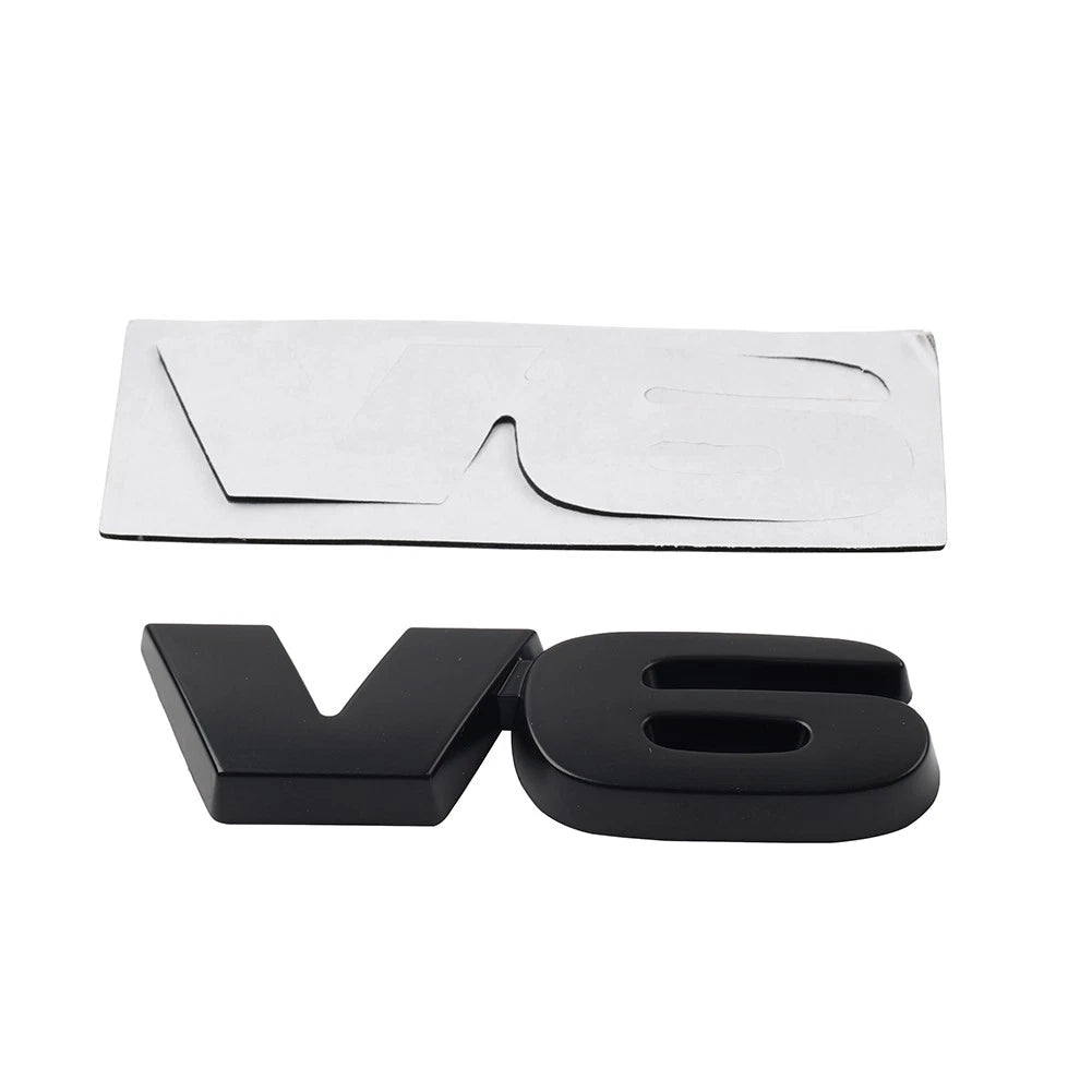 V6 Logo Metal Emblem Badge for Universal Fit Vehicles (3D)