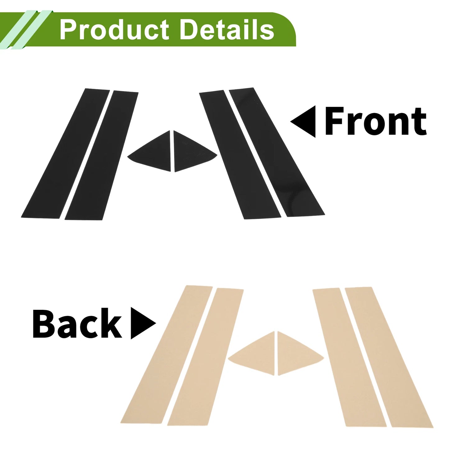 6 Pcs Pillar Window Trim for Dodge Charger (2006–2010) Black