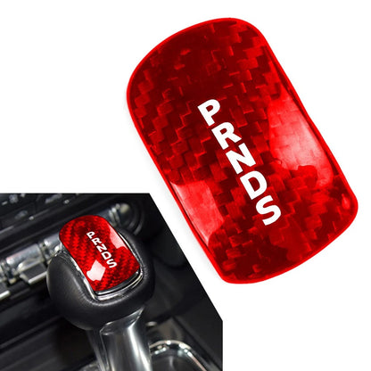 Gear Shift Knob Cover Trim for Ford Mustang (2015–2023) Carbon Fiber Red