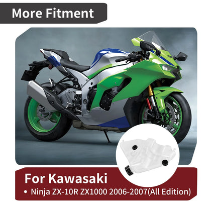 Coolant Tank Bottle W/ Caps for Kawasaki Ninja ZX-10R ZX1000D (2006–2007)