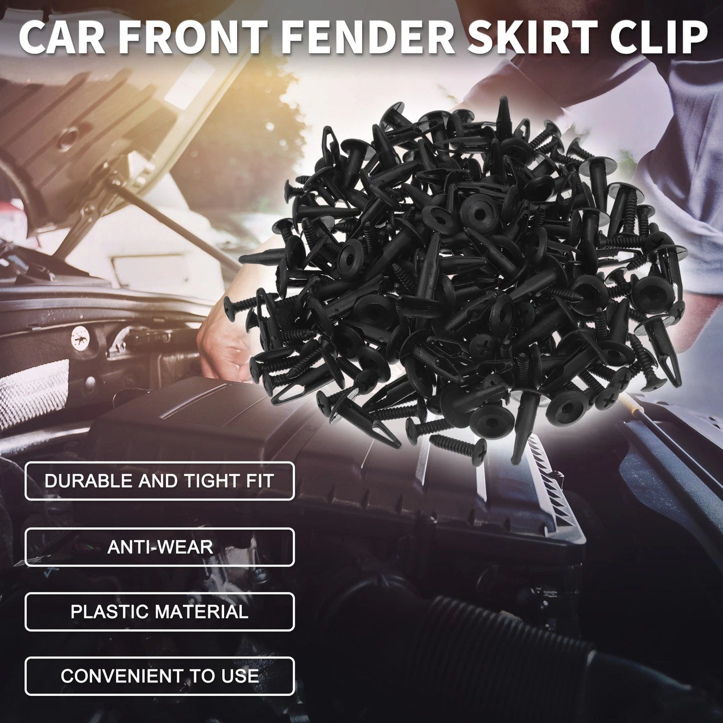 100 Pcs Front Fender Skirt Clip for Chrysler 200 (2011–2014) & Pacifica