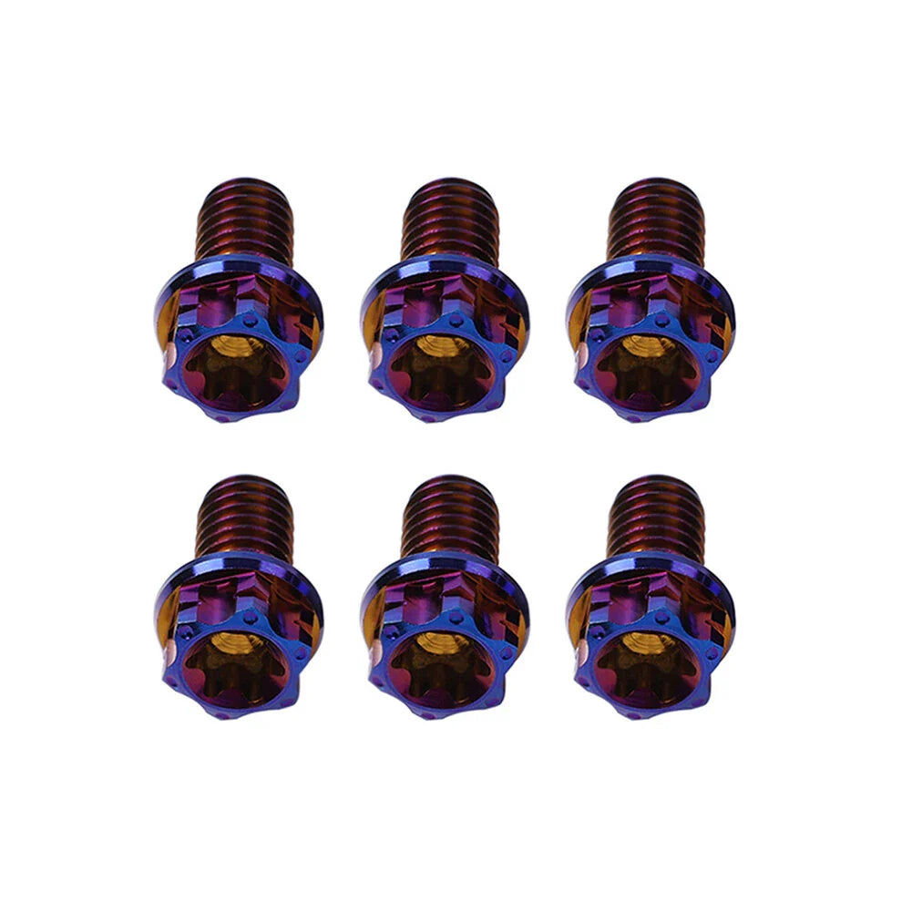 6pcs M8x40mm Titanium Torx Head Flange Bolts for Motorcycle Bike