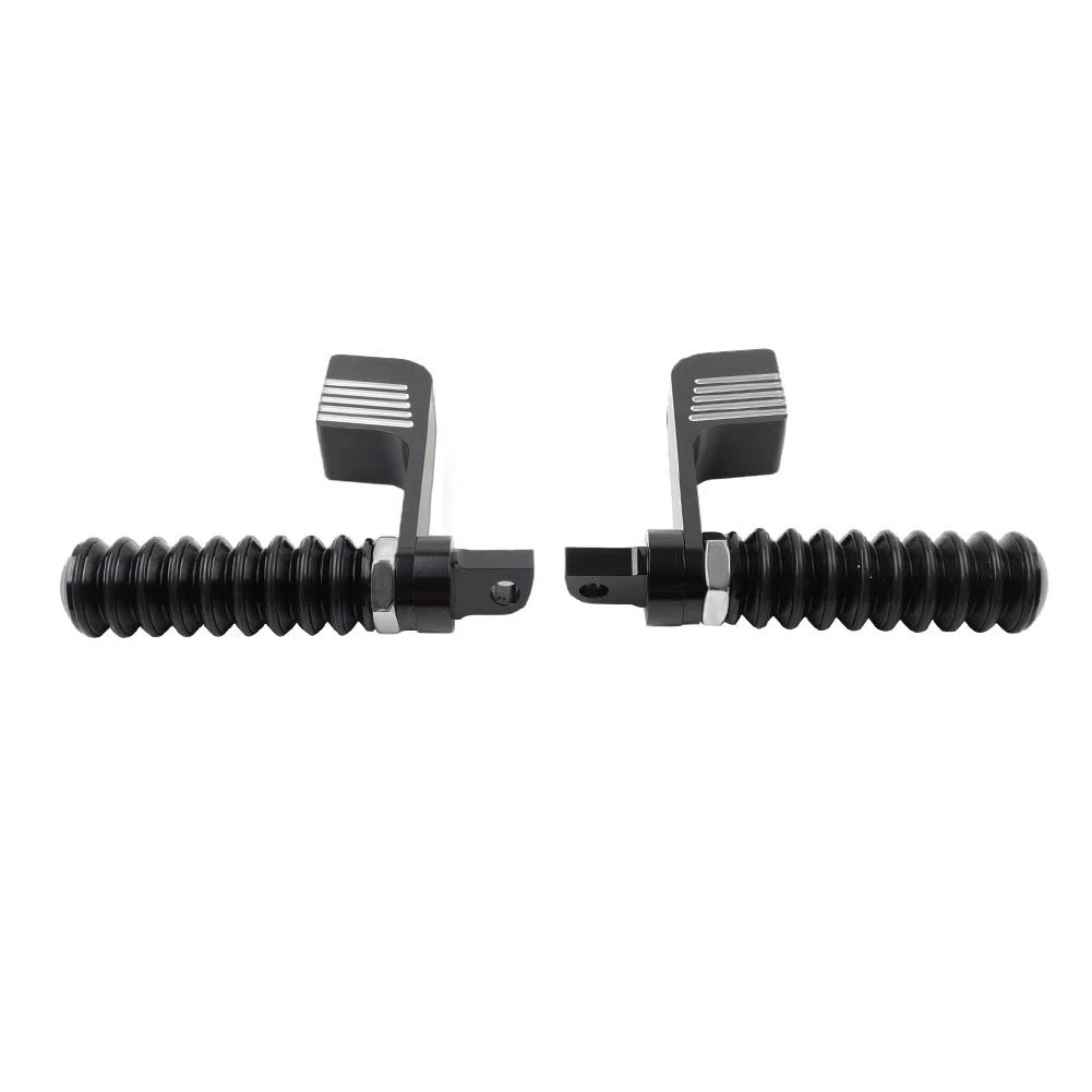 Black Spun Blade Front Axle Caps Nut Covers for Harley Softail Dyna