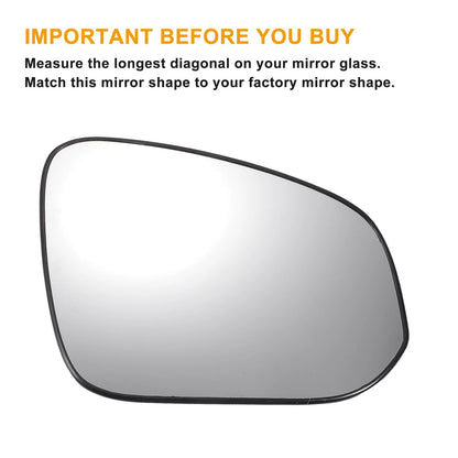 Right Side Heated Mirror Glass w/ Backing Plate for Toyota Tacoma 4Runner