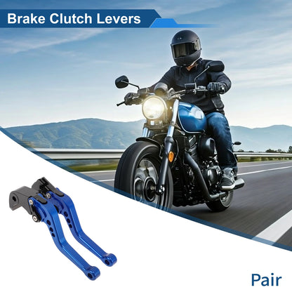 Adjustable Short Brake Clutch Levers Set for Suzuki GSXR750 (2004–2005) Blue