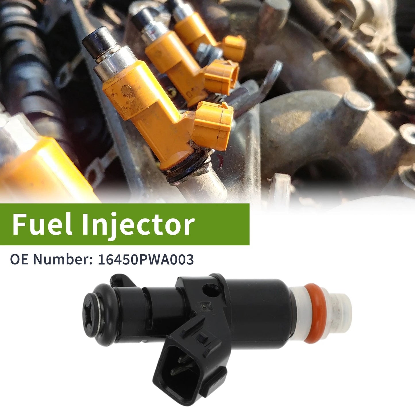 Fuel Injector No. 16450PWA003 for Honda Civic Hybrid (2003–2005) 1 Pc Black