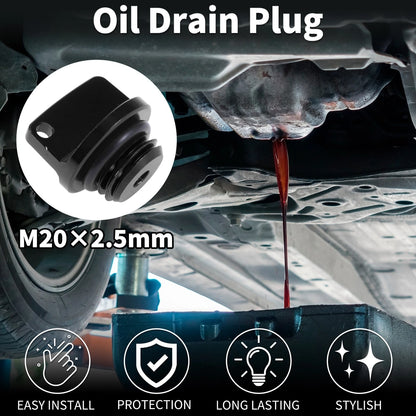 M20x2.5 Oil Drain Plug for Honda Yamaha (Aluminum Alloy, Black)