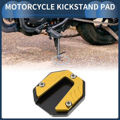 Kickstand Pad for Motorcycle (Set of 1) - Aluminum Alloy Gold Tone