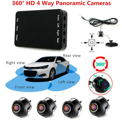 4 Way 360�� Bird View Panoramic Parking Camera System for Car DVR
