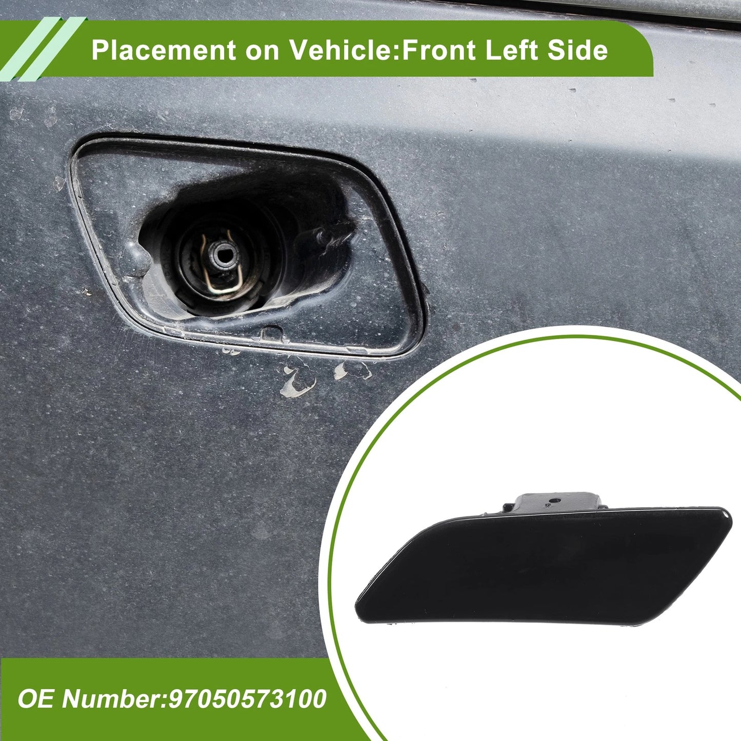 Left Washer Nozzle Cover Cap No. 97050573100 for Porsche Panamera (2014–2016)