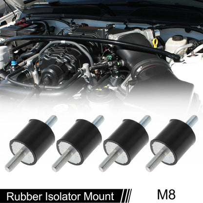Set of 4 M8 Rubber Metal Vibration Isolator Mounts for Shock Absorber