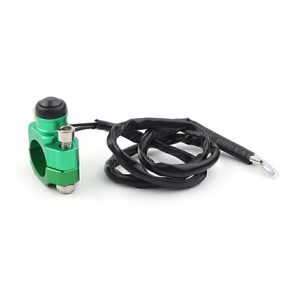 Rotating Bar Clamp Start Stop Kill Switch Button for 7/8" Handlebar Green