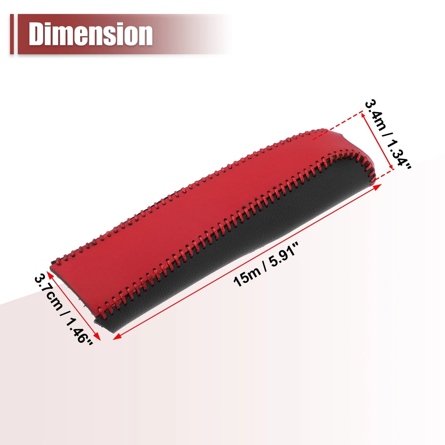 Faux Leather Handbrake Cover Trim for Honda Civic (2006–2011) Black Red