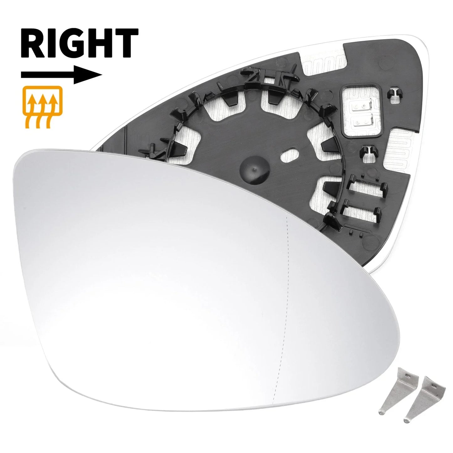 Right Side Heated White Mirror Glass for Porsche Cayenne (2011-2018)