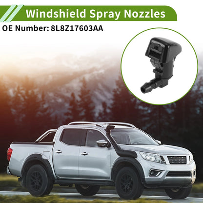 Set of 1 Windshield Washer Nozzle w/ Hose Connector for Ford (No. 8L8Z17603AA)
