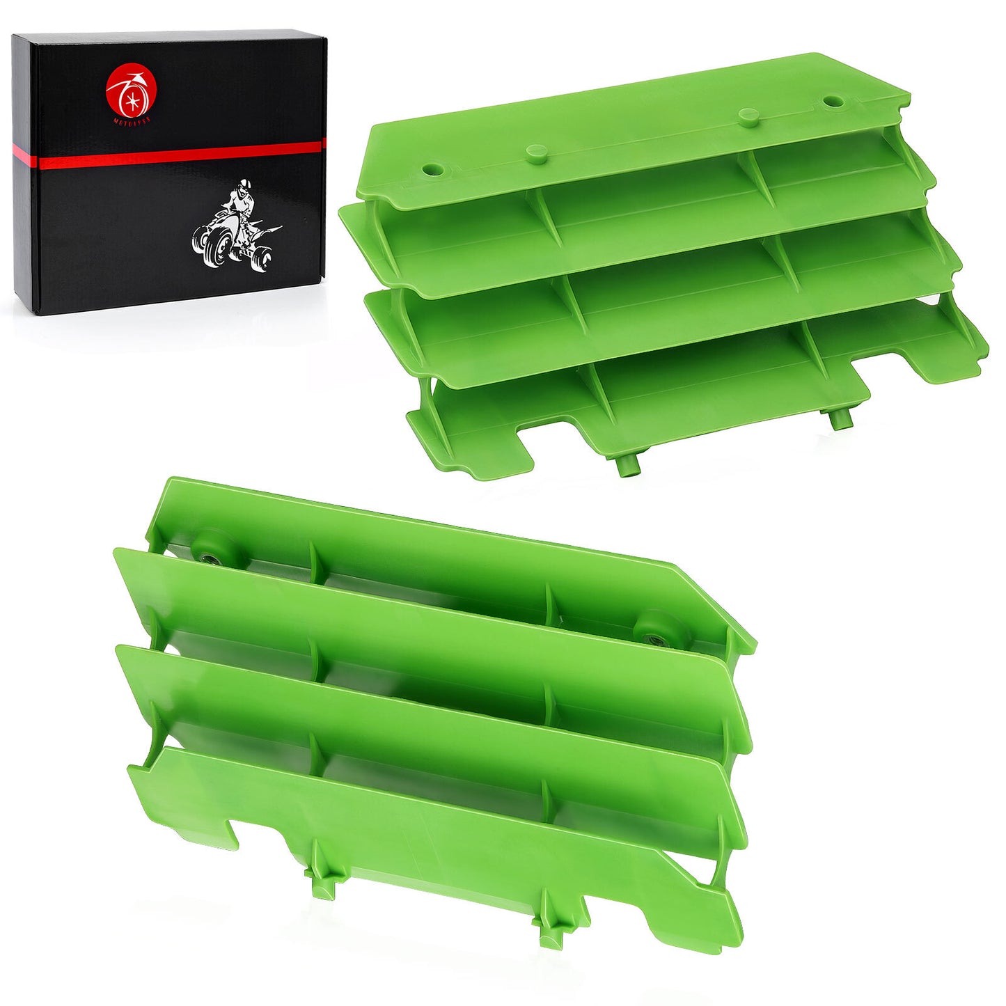 2X Radiator Shroud Guard for Kawasaki KX125 KX250  Green