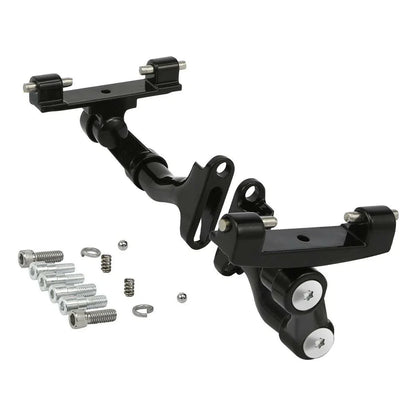 Black Adjustable Rear Footboard Mount for Harley Road King 1993-2025