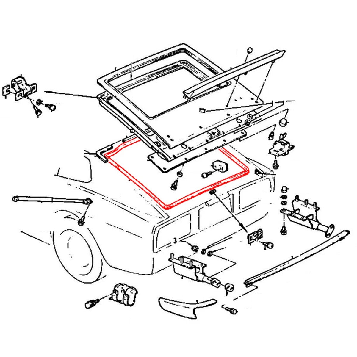 Rear Hatch Weatherstrip Seal for Nissan S30 Fairlady Z (1970–1978)