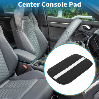 Armrest Cushion Pad for Car (12.20"x7.48", Microfiber Leather, Black)