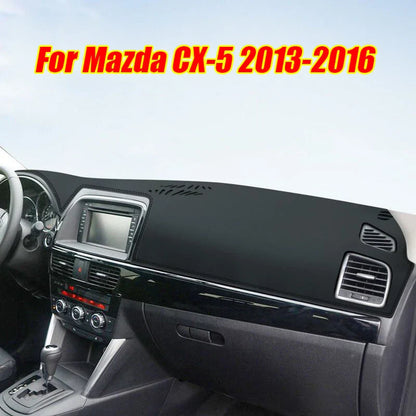 Black Leather Dashboard Cover Pad Mat for Mazda CX-5 (2013–2016)