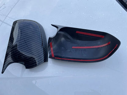2 x Carbon Fiber Mirror Horn Cover Caps for Mazda 3 Mazda 6 (2003–2012)