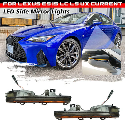 Smoked Sequential LED Side Mirror Signal Light for Lexus LS (2018–2025)