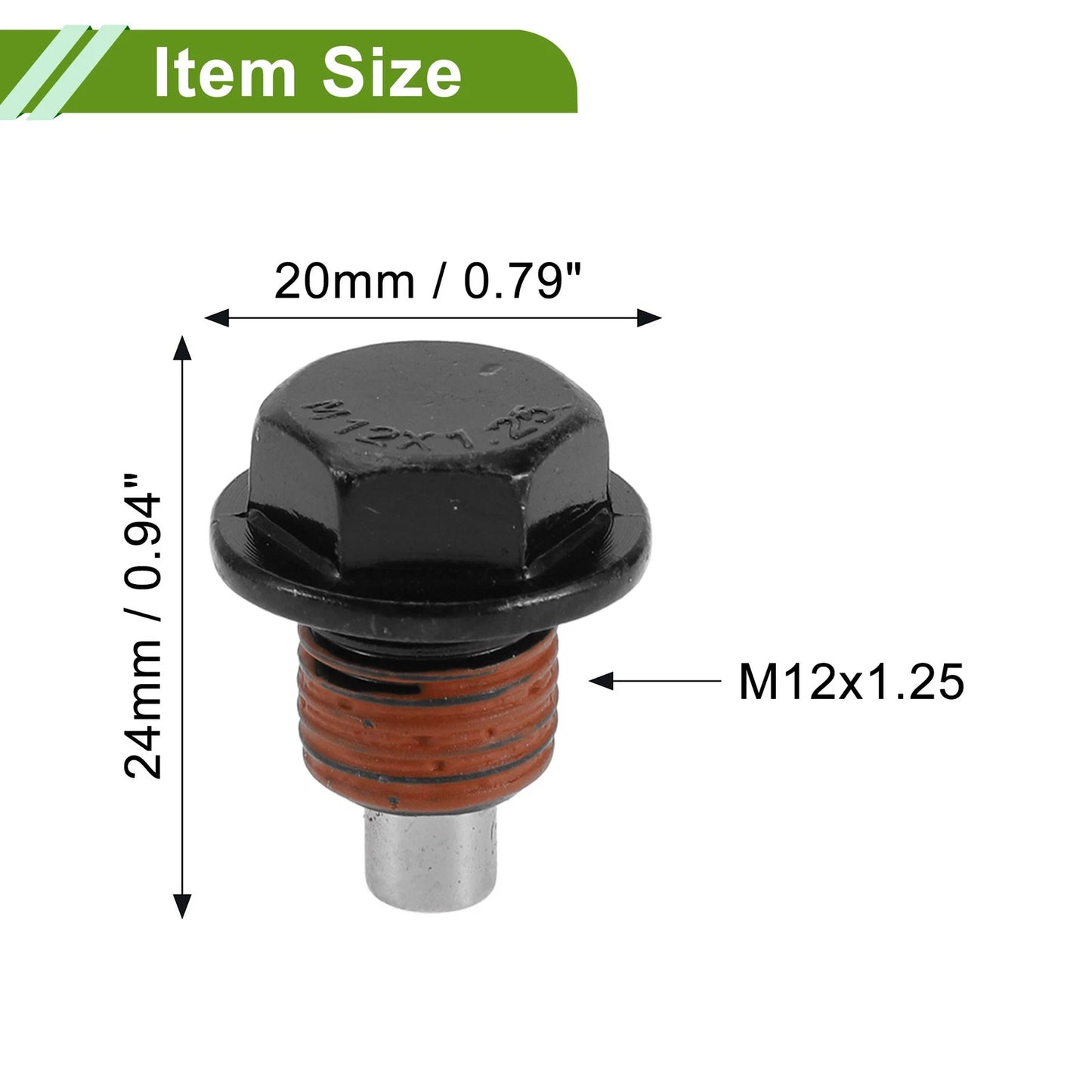 Set of 2 M12x1.25 Aluminum Oil Drain Plug with Gasket for Car Motorcycle