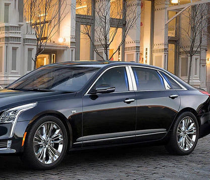 Chrome Steel Door Window BC Pillar Posts Cover for Cadillac CT6 (2016–2020)