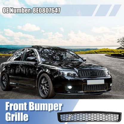 Front Bumper Grille for Audi A4 B6 Sedan (2002–2005) No. 8E0807647 Black Plastic