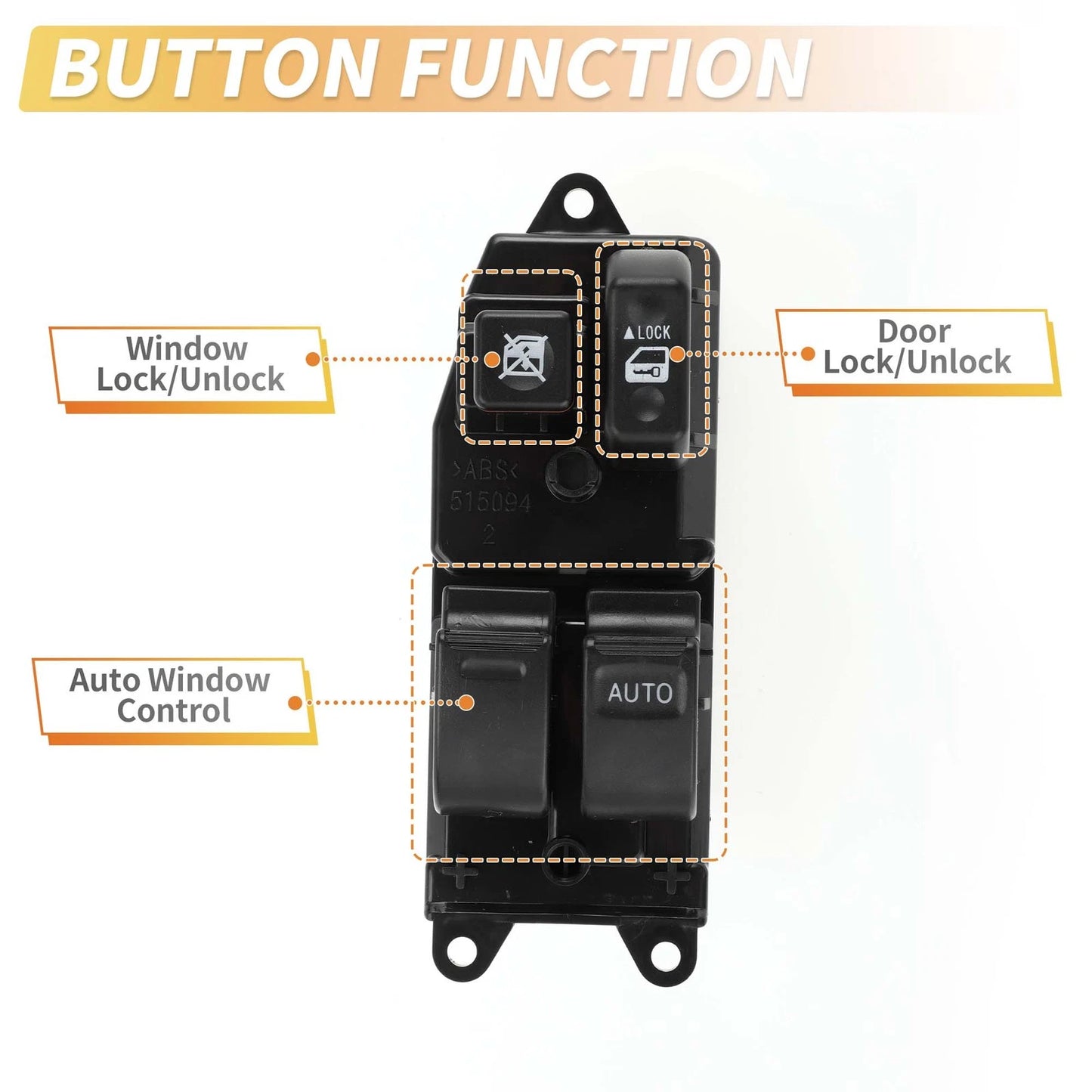 Right Power Window Switch for Toyota Carina (1980–1985) No. 8482042100