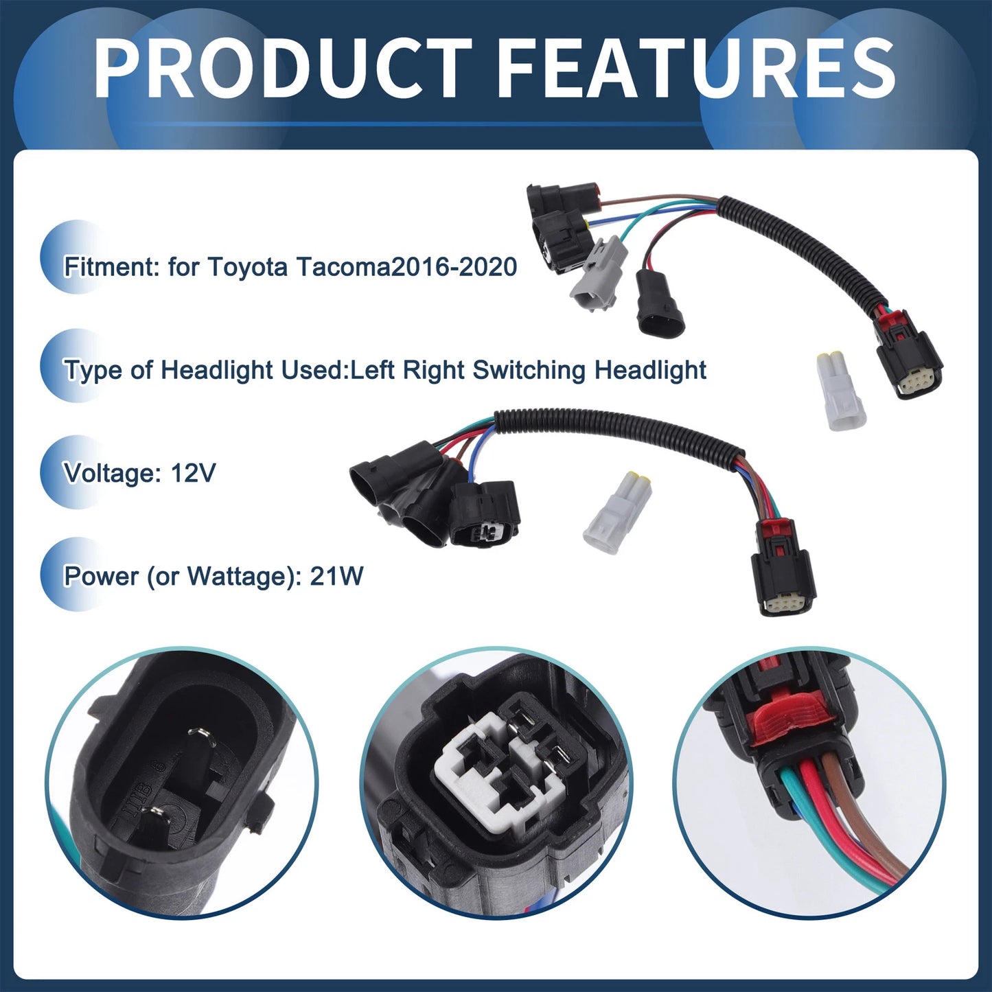 Headlight Wiring Harness Assembly for Toyota Tacoma (2016–2020)