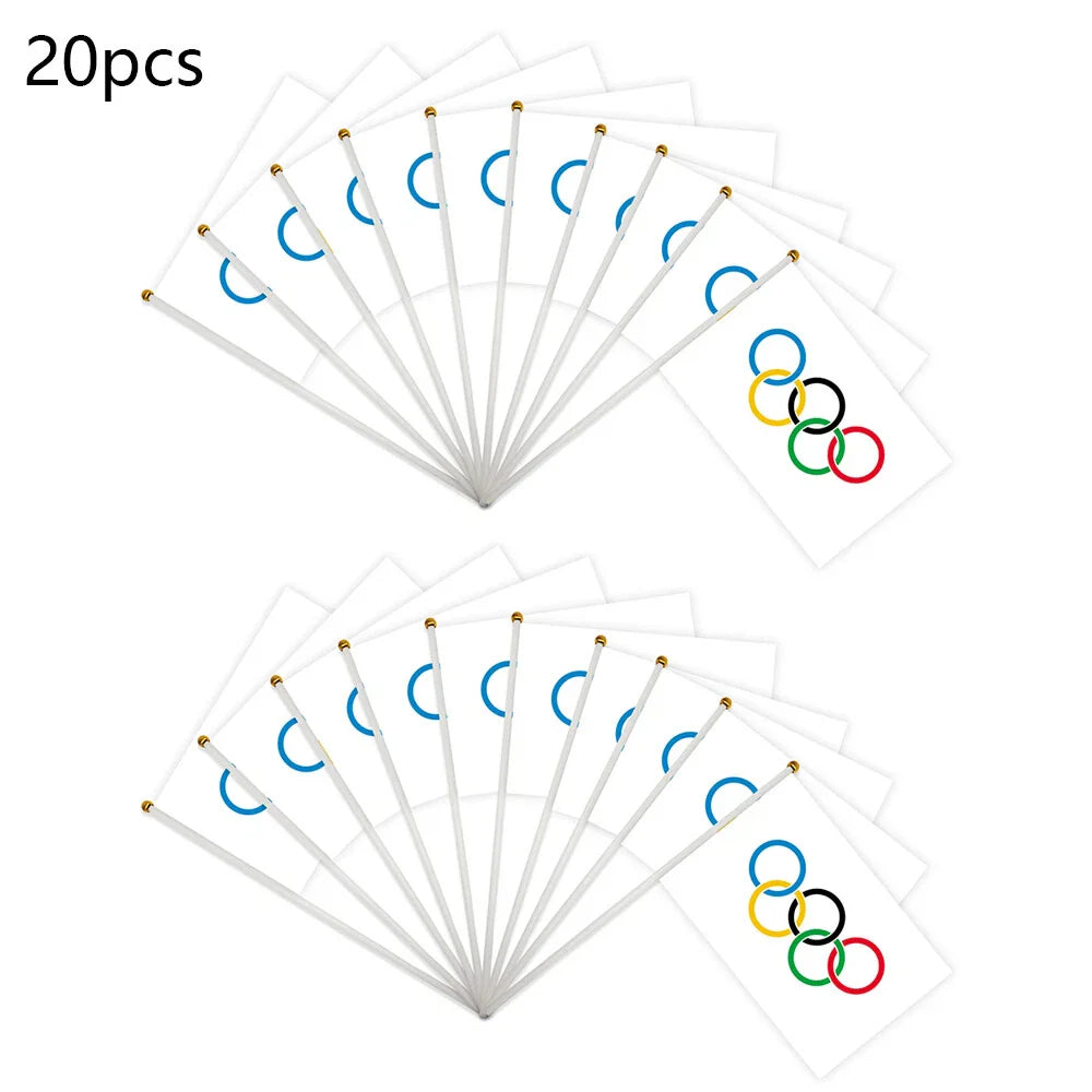 20 x 14x21cm Handheld Mini Olympic Rings Flags for Home Decoration