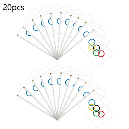 20 x 14x21cm Handheld Mini Olympic Rings Flags for Home Decoration