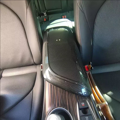 Carbon fiber armrest storage box cover trim for Toyota Camry (2018–2024)