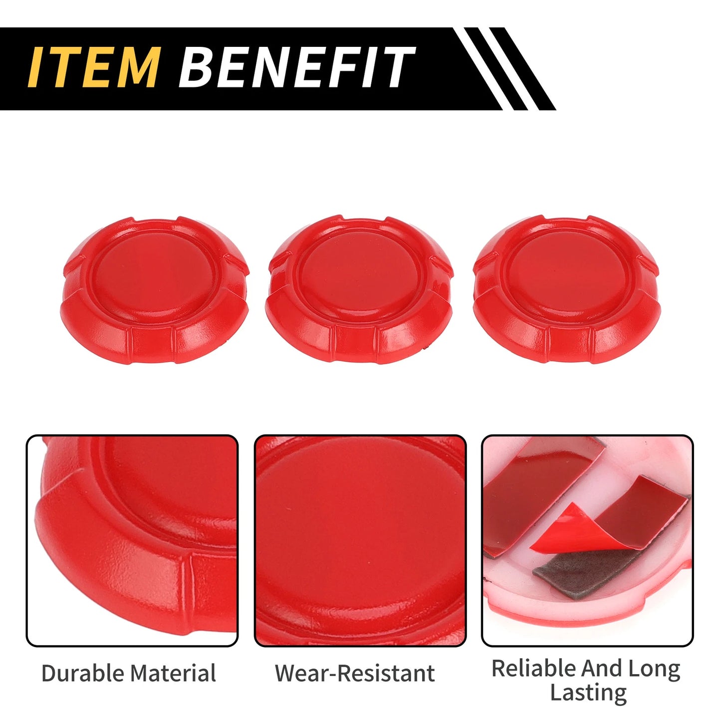 3pcs Door Key Jack Cover for Jeep Wrangler JL JLU (2018–2022) Red