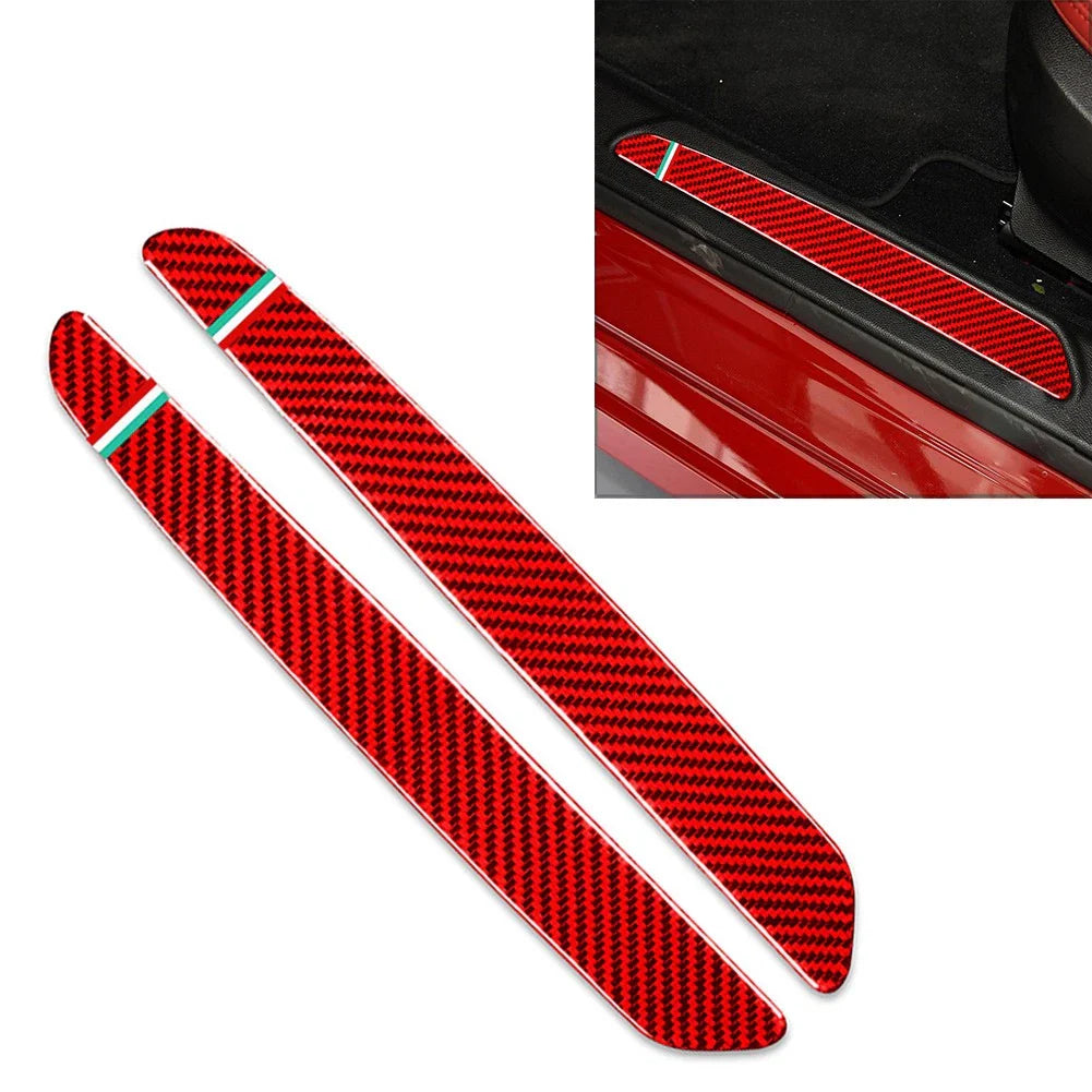 Red Door Sill Scuff Guard Plate Cover for Alfa Romeo Giulia (2015-2019)