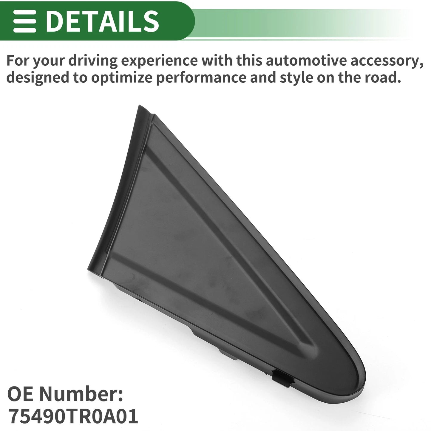 Front Right Side Door Pillar Window Trim for Honda Civic (2012–2015) No.75490TR0A01