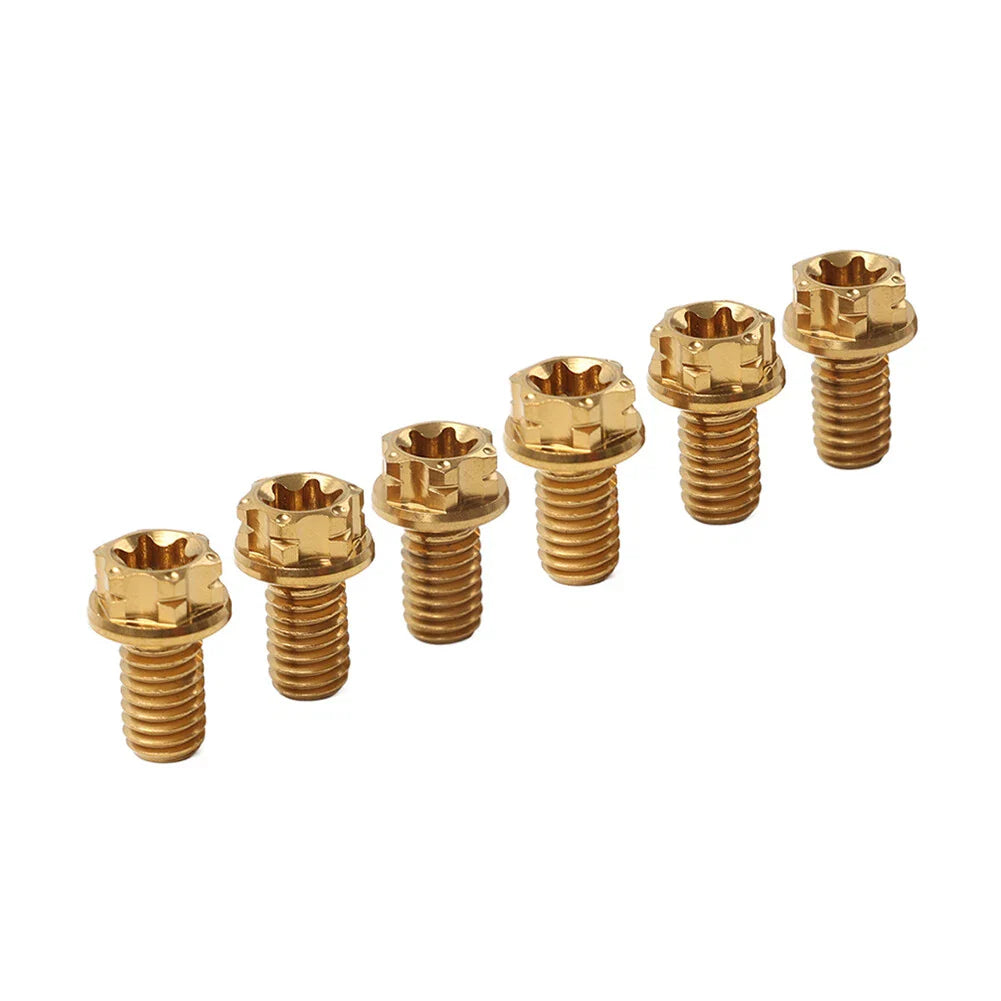 6pcs M6x20mm Titanium Torx Head Flange Bolts for Bike Motorcycle