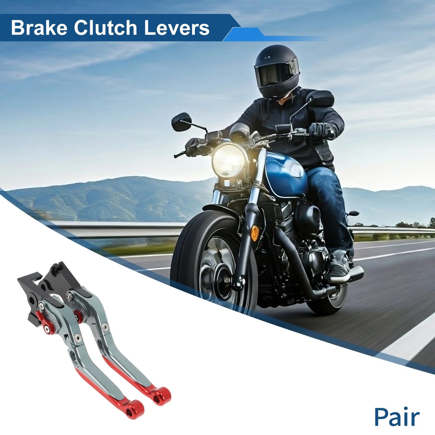 Short/Long Brake Clutch Levers for BMW G310R (2017–2021) Titanium Red End 1 Pair